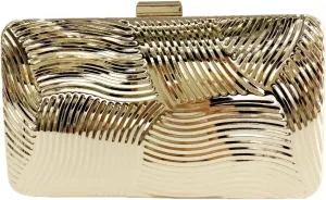 Sparkly Acrylic Clutch Bag for Women Metallic Stripes Evening Bag Unique Geometric Handbag Metal Chain Shoulder Bag
