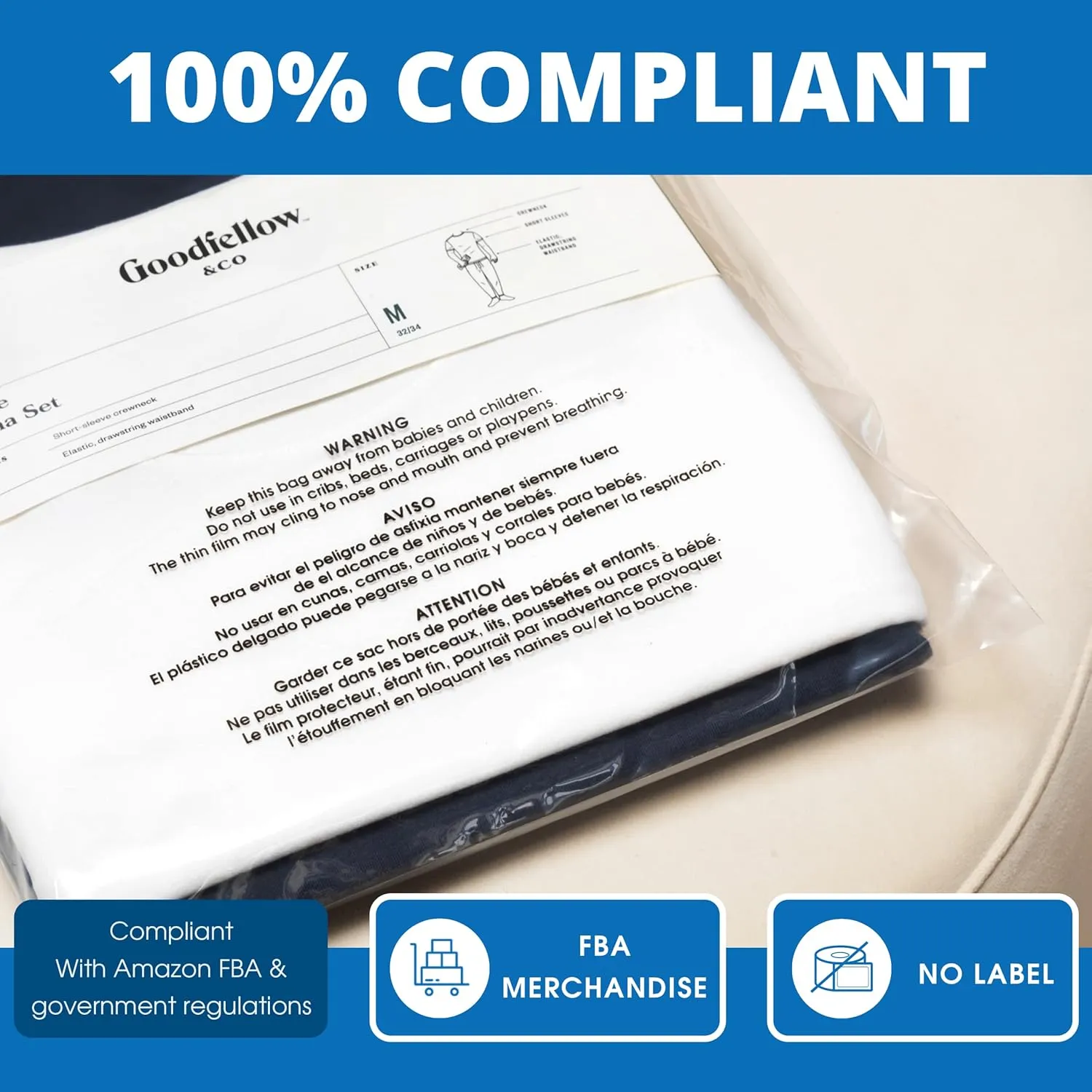 Spartan Industrial - 18" X 24" (100 Count) Self Seal Clear Poly Bags with Suffocation Warning for Packaging, T Shirts & FBA - Permanent Adhesive
