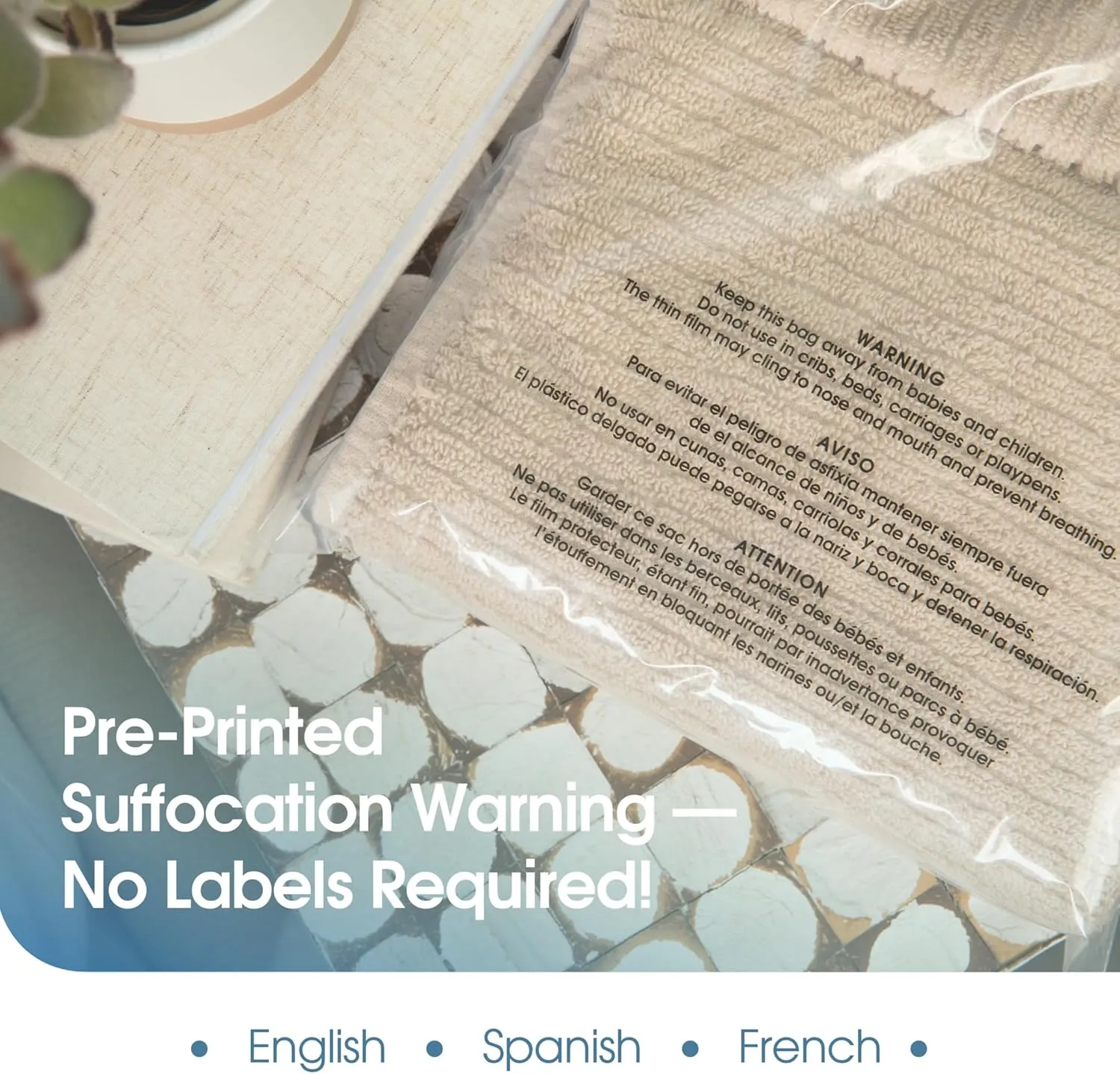 Spartan Industrial - 6" X 9" (1000 Count) Self Seal Clear Poly Bags with Suffocation Warning for Packaging, Shipping - Permanent Adhesive