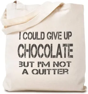 Speedy Pros Canvas Tote Bag for Women Could Give up Chocolate but Not I'M A Quitter Beach Bags for Women