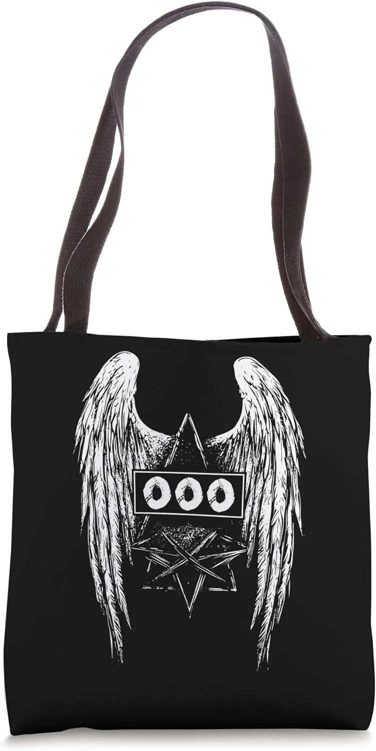 Spiritual Number 000 Mystical Angel Wing Numerology Tote Bag