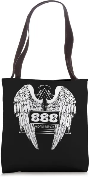 Spiritual Number 888 Mystical Angelic Wing Numerology Tote Bag