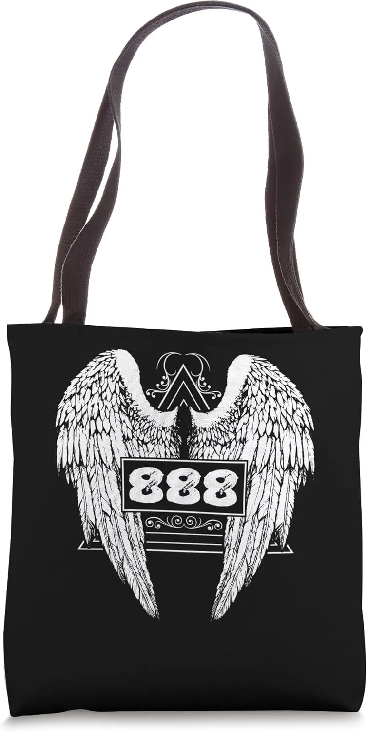 Spiritual Number 888 Mystical Angelic Wing Numerology Tote Bag
