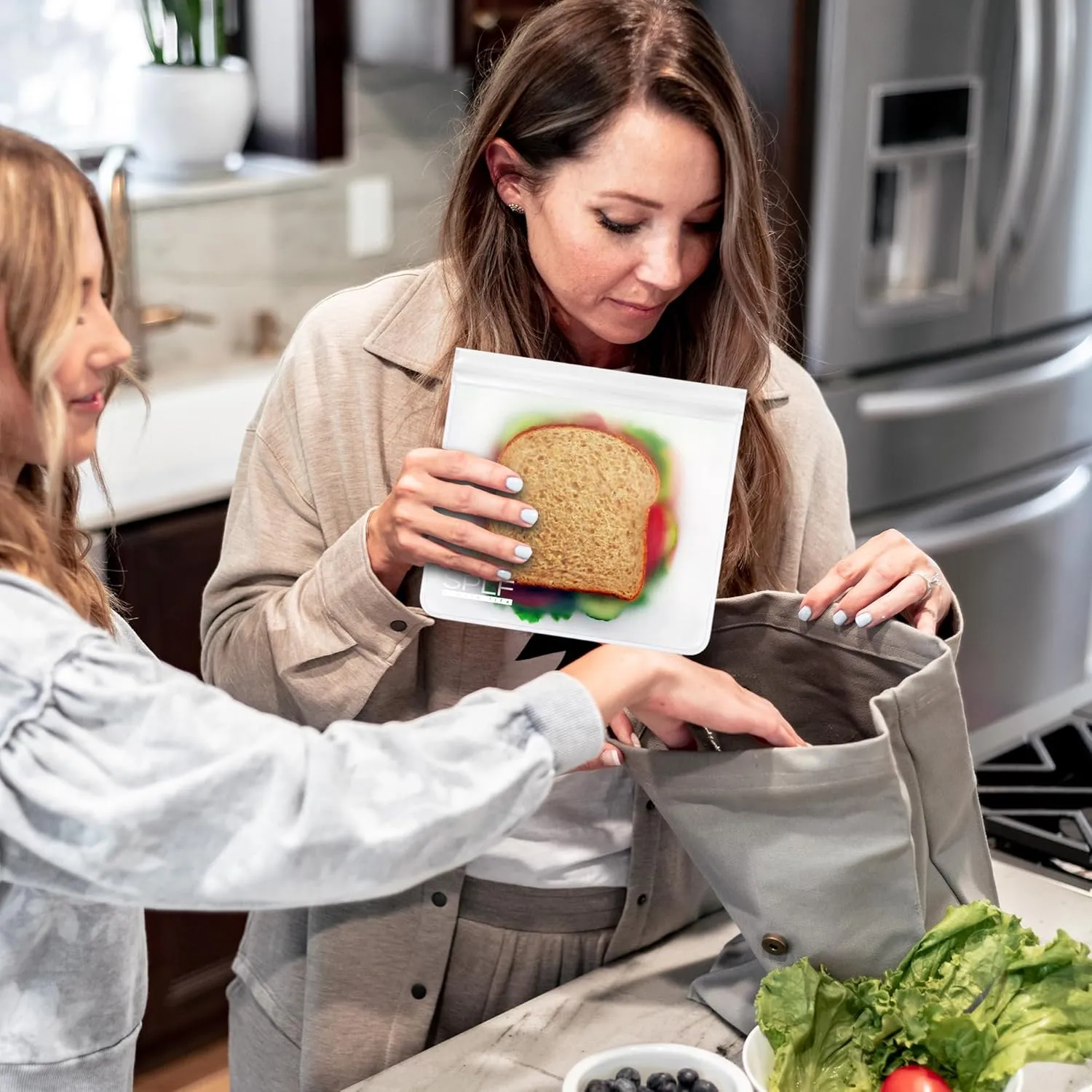 SPLF 6 Pack Dishwasher Safe Reusable Gallon Freezer Bags, BPA FREE Extra Thick Reusable Storage Bags Leakproof Silicone and Plastic Free for Marinate Meats, Cereal, Sandwich, Snack, Travel Items
