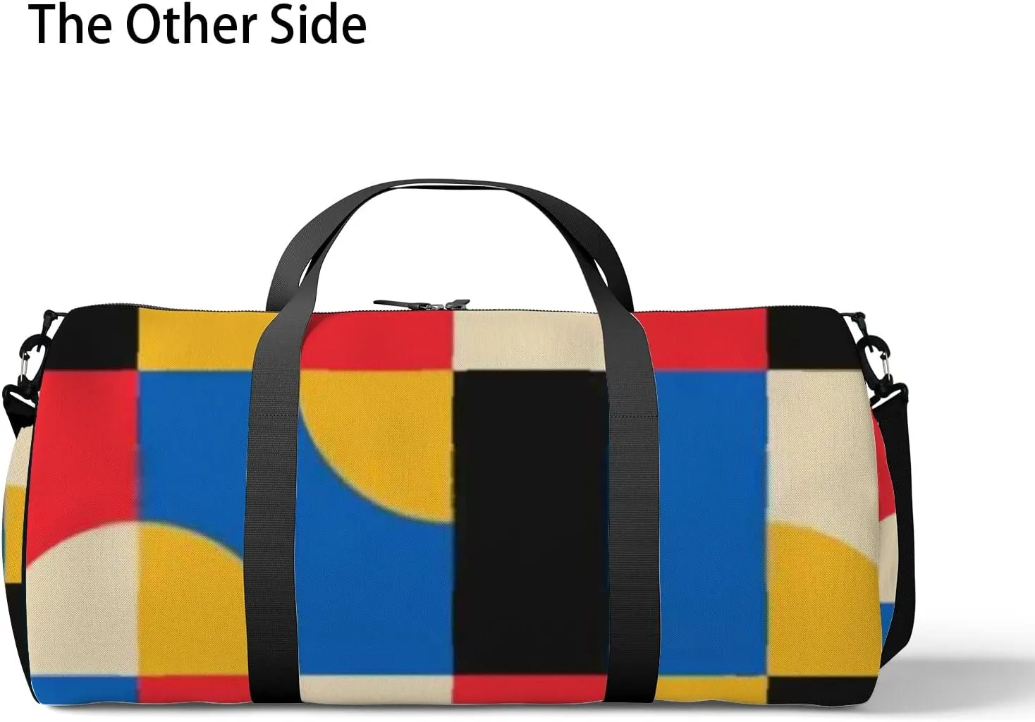 Sports Gym Bag for Women and Men Waterproof Abstract Geometric Pattern Bauhaus Style Duffel Bag Lightweight Carryon Traveling Boarding Gripsack