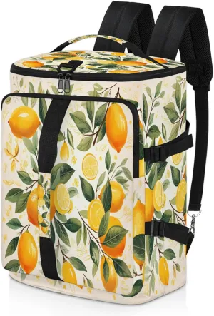 Spring Lemon Gym Duffle Bag Backpack Waterproof Sports Bags with Shoe Compartment 48L Carry On Overnight Weekender Travel Luggage
