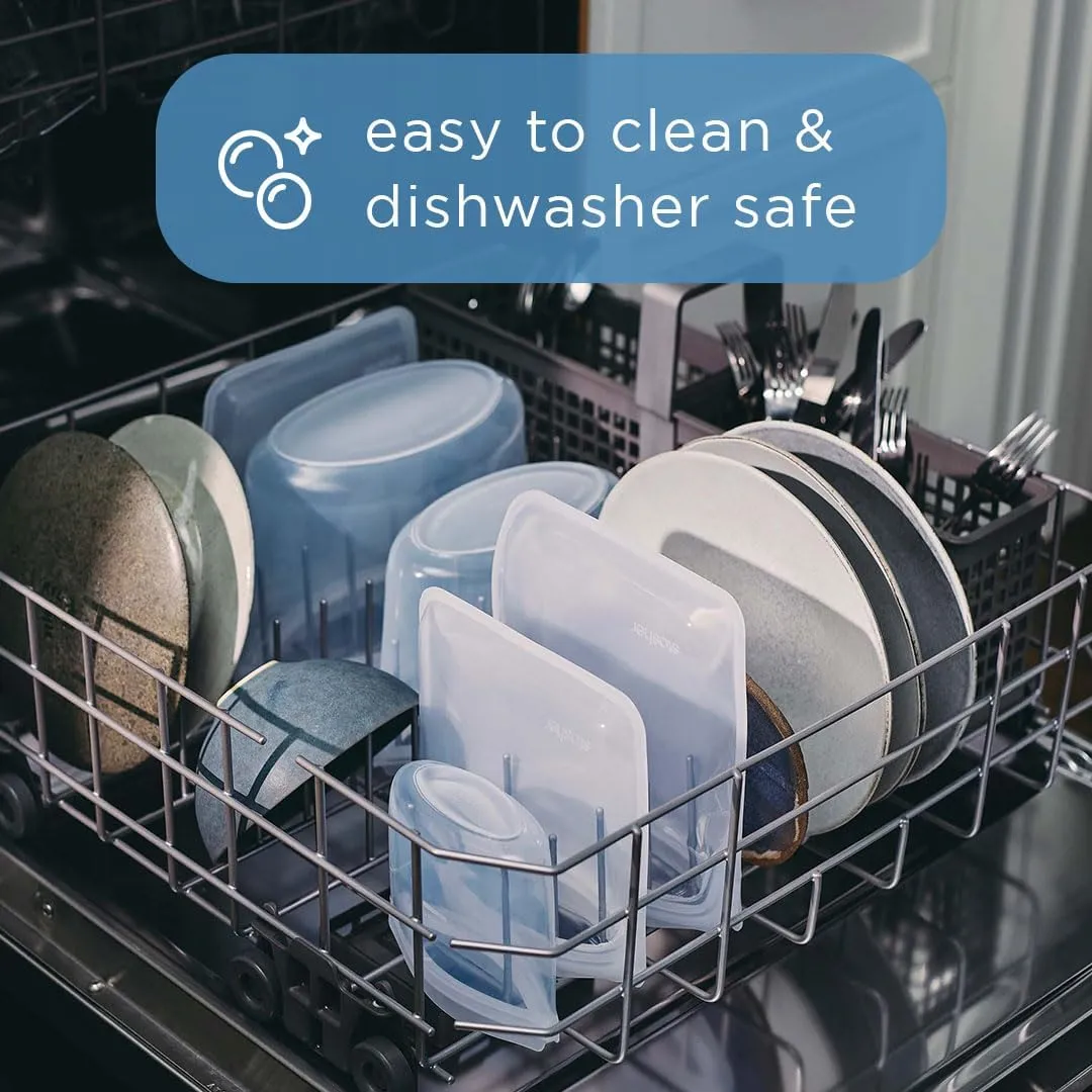 Stasher Premium Silicone Reusable Food Storage Bags, 3-Pack, Clear | Multi-Use Food Storage Bags, Lunch Bag, Travel Containers | BPA Free, Leak-free, Dishwasher-Safe, Eco-friendly