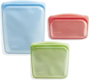 Stasher Premium Silicone Reusable Food Storage Bags, 3-Pack, Multi | Multi-Use Food Storage Bags, Lunch Bag, Travel Containers | BPA Free, Leak-free, Dishwasher-Safe, Eco-friendly