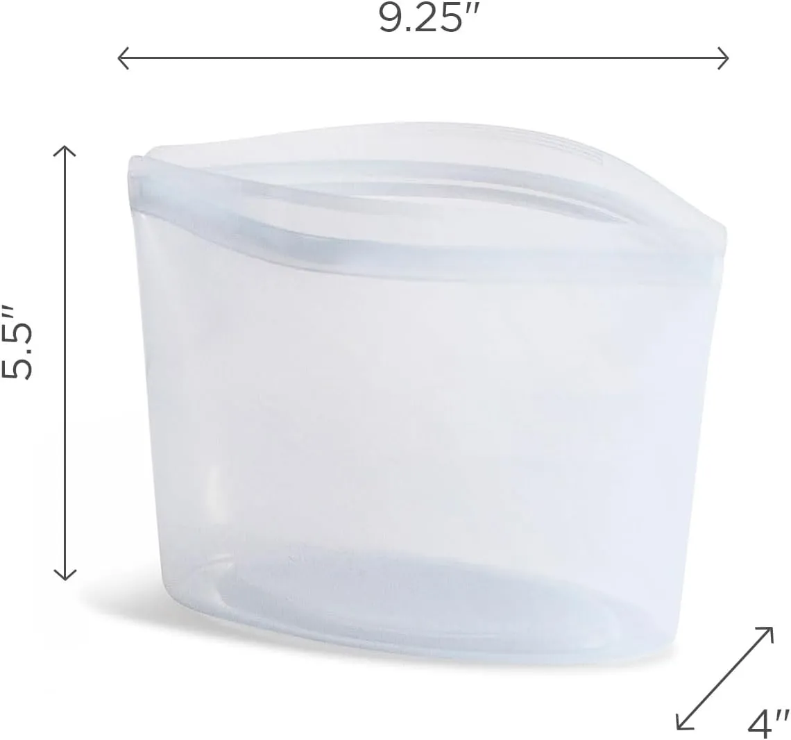 Stasher Premium Silicone Reusable Food Storage Bowl, Clear, Microwave, Sous Vide, Dishwasher, Oven and Freezer Safe, BPA Free, Leak-free, Eco-friendly, 4-Cup Bowl
