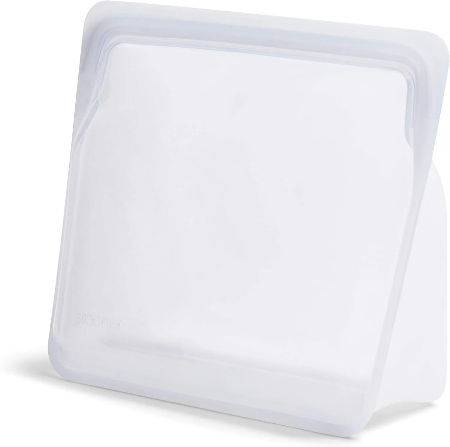 Stasher Silicone Reusable Storage Bags, Stand-Up Mega & Snack (Clear) | Food Meal Prep Storage Containers | Lunch, Travel, Makeup, Gym Bags | Freezer, Oven, Microwave, Dishwasher Safe, Leakproof