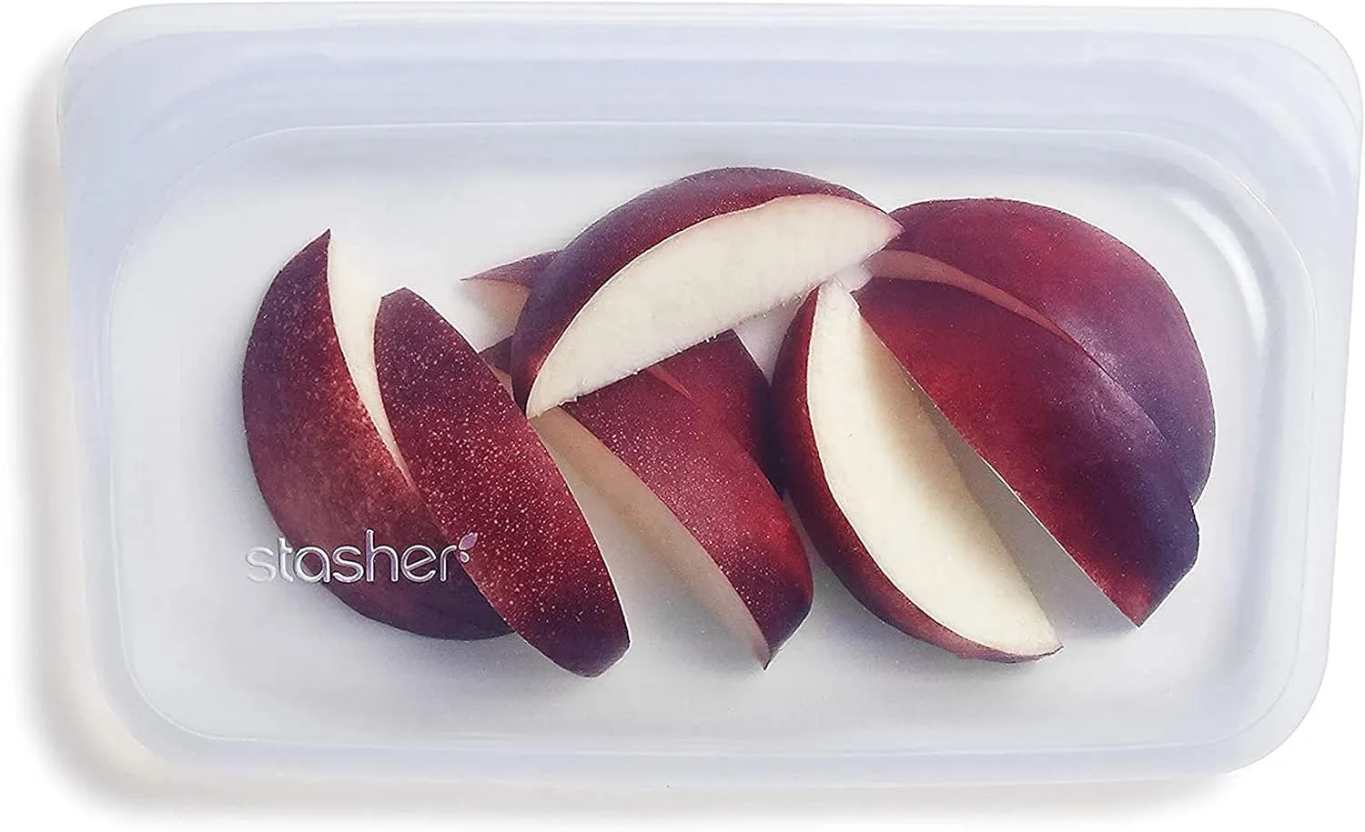 Stasher Silicone Reusable Storage Bags, Stand-Up Mega & Snack (Clear) | Food Meal Prep Storage Containers | Lunch, Travel, Makeup, Gym Bags | Freezer, Oven, Microwave, Dishwasher Safe, Leakproof