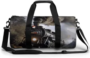 Steam Train Gym Bag for Men Women Water Resistant Duffle Bag Travel Lightweight Bag for Travel Sports
