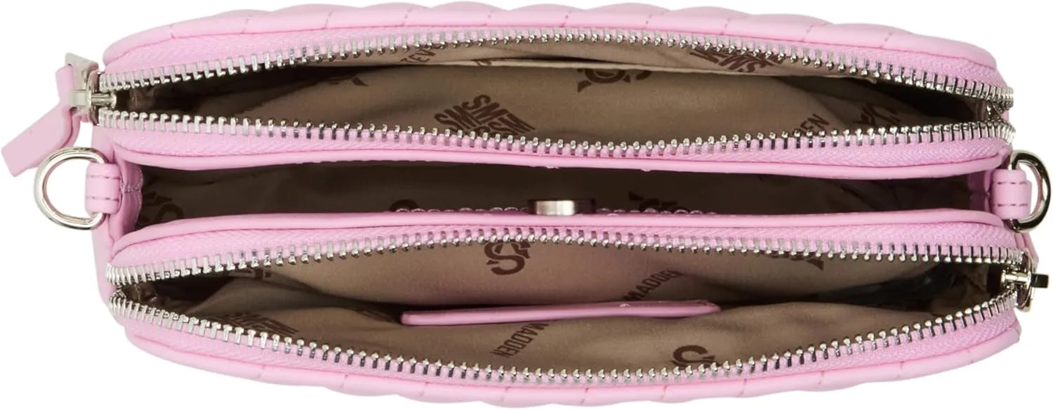 Steve Madden Daisy-h Diagonal Quilted Double Zip Crossbody