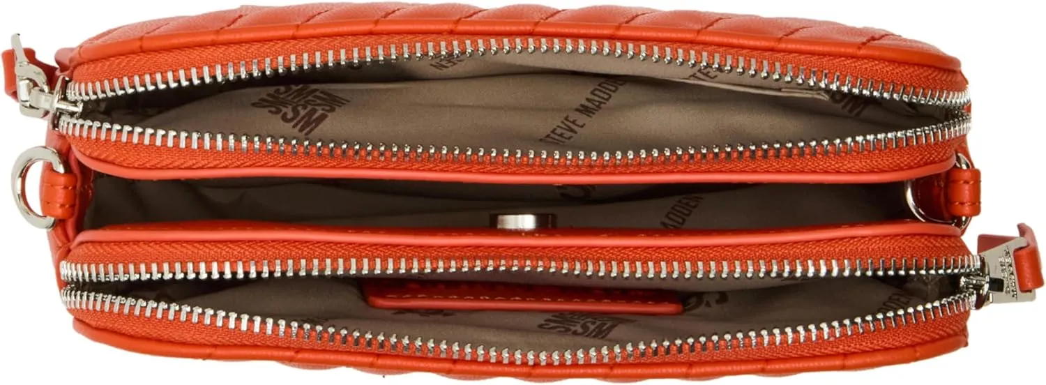 Steve Madden Daisy-h Diagonal Quilted Double Zip Crossbody