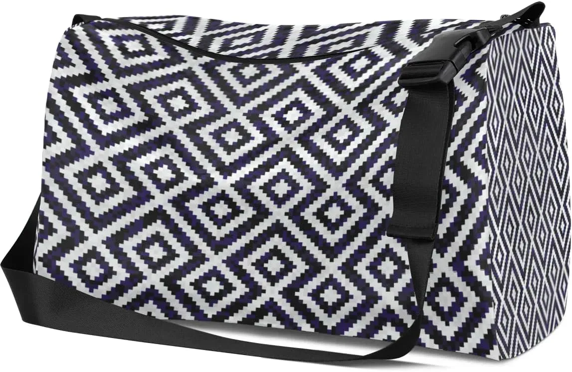 Strange Geometric Small Gym Bag for Men Women Workout Sport Duffle Bag Waterproof Weekender Overnight Bag Lightweight Carry on Tote Bag Crossbody Shoulder Travel Bag for Swim Yoge Dance