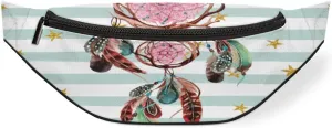 Striped Star Dreamcatcher Fanny Pack for Women Men Waist Pack Crossbody Bag with Adjustable Belt for Travel Hiking Running Cycling Festivals