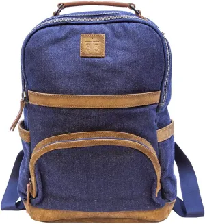 STS Ranchwear Traveling Outdoor Casual Everyday Blue Bayou Collection Denim Backpack with Adjustable Leather Shoulder Straps, One Size