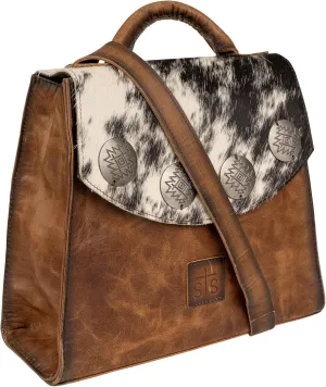 STS Ranchwear Women's Vaquero Remi Spacious 11" W x 9.5" H x 4" D Zip Closure Leather Convertible Backpack, Cowhide/Tan, One Size