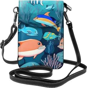 Submarine Dolphins Women'S Crossbody Bag, Zipper Phone Wallet, ^Cute Purse, Shoulder Bag, Detachable Shoulder Strap