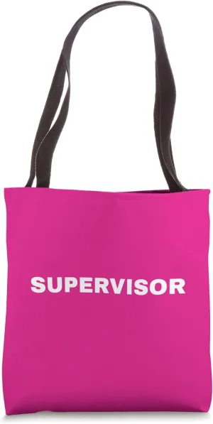 Supervisor Plain White Big Print For Work Office BACK SIDE Tote Bag