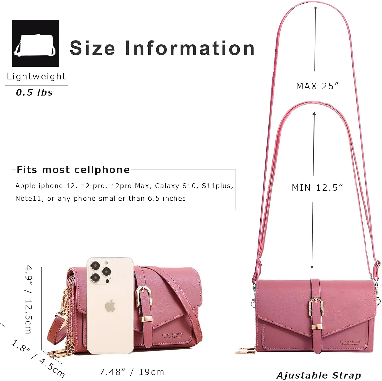 Sursee Small Crossbody Bag for Women PU Leather Shoulder Handbags Cute Wallet Purse with Credit Card Slots