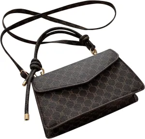 SweatyRocks Women's PU Leather Top Handle Crossbody Bag Flap Magnet Geo Pattern Square Bag Vintage Satchel Handbags