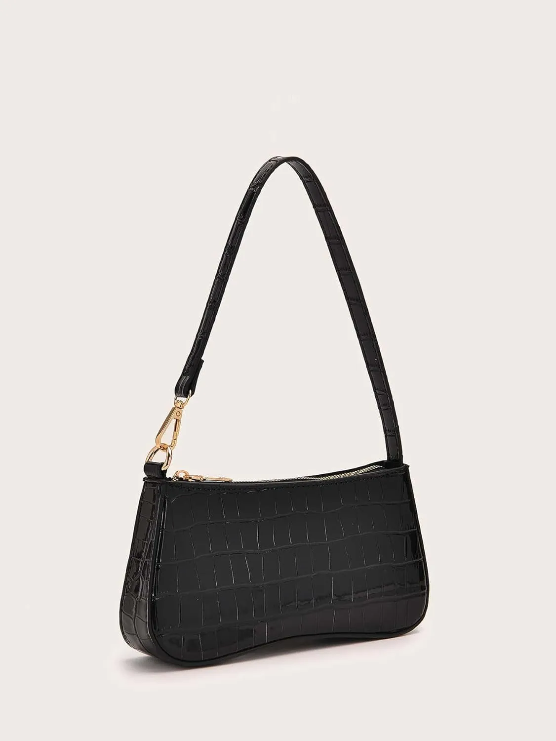 SweatyRocks Women's Small Crocodile Print Shoulder Bag Leather Clutch Purse Handbag with Zipper Closure