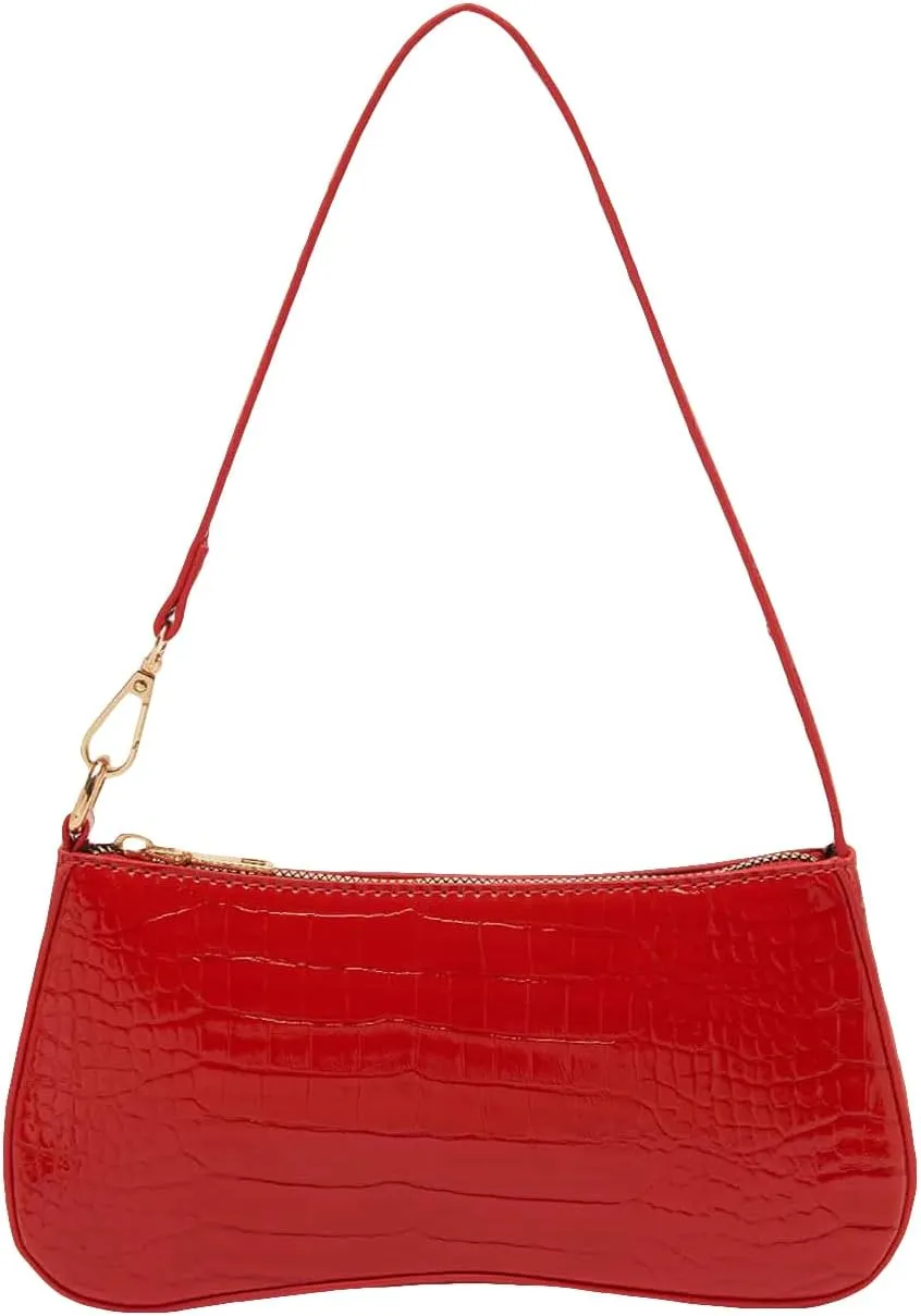 SweatyRocks Women's Small Crocodile Print Shoulder Bag Leather Clutch Purse Handbag with Zipper Closure