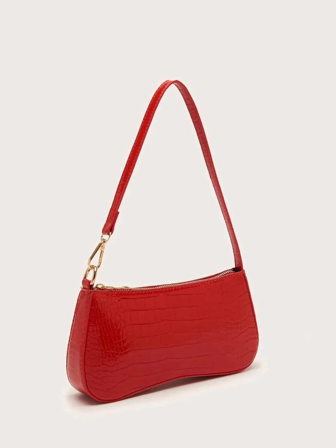 SweatyRocks Women's Small Crocodile Print Shoulder Bag Leather Clutch Purse Handbag with Zipper Closure