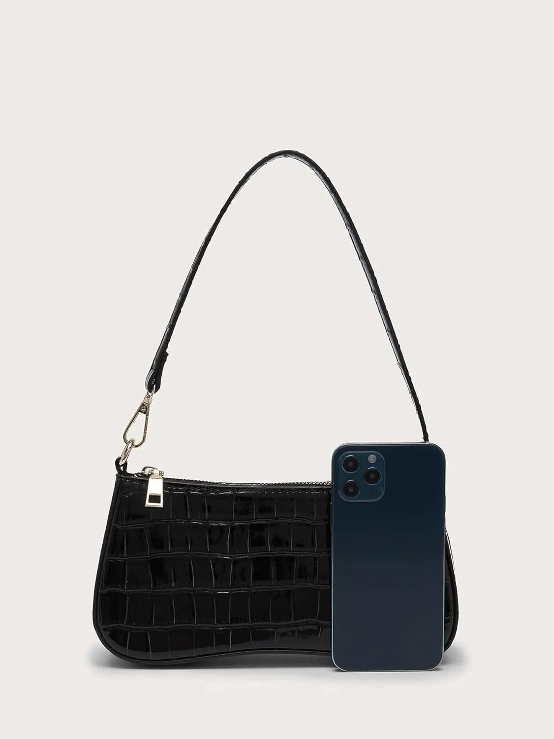 SweatyRocks Women's Small Crocodile Print Shoulder Bag Leather Clutch Purse Handbag with Zipper Closure