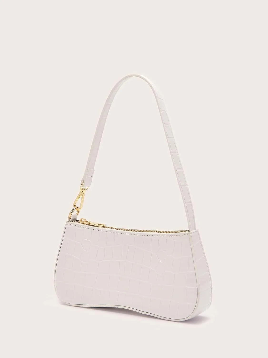 SweatyRocks Women's Small Crocodile Print Shoulder Bag Leather Clutch Purse Handbag with Zipper Closure