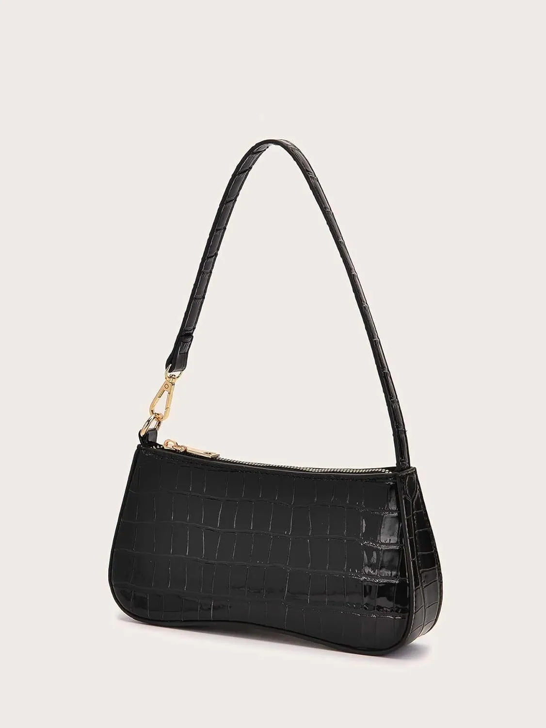 SweatyRocks Women's Small Crocodile Print Shoulder Bag Leather Clutch Purse Handbag with Zipper Closure