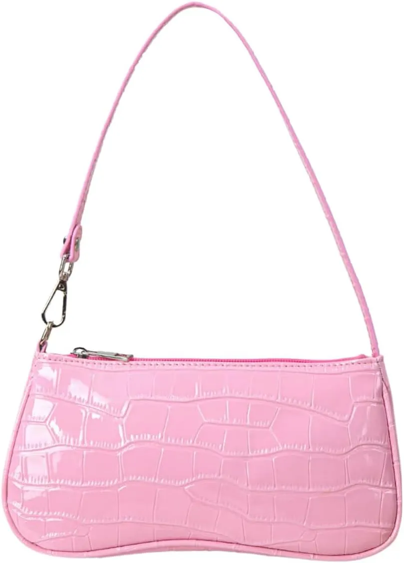 SweatyRocks Women's Small Crocodile Print Shoulder Bag Leather Clutch Purse Handbag with Zipper Closure