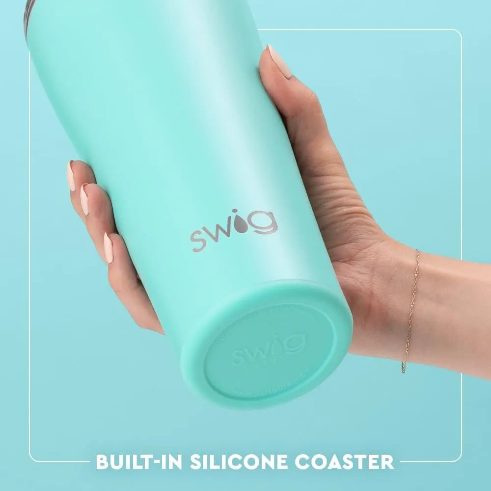 Swig Life 32oz Insulated Tumbler, Travel Coffee Tumbler with Lid, Cup Holder Friendly Travel Coffee Mug, Stainless Steel Thermos with Lid (Dreamsicle)