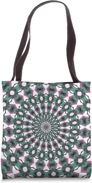 Symmetrical Geometric Design 14 Turquoise Purple White Tote Bag
