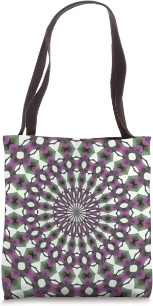 Symmetrical Geometric Design 7 Magenta Grey White Tote Bag