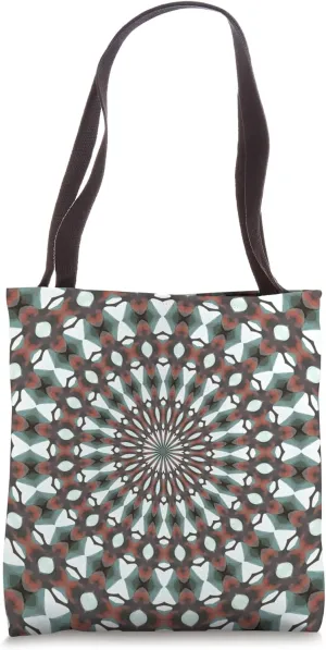 Symmetrical Geometric Design 9 Red Grey White Tote Bag