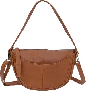 T-Shirt & Jeans Pria Crossbody Bag with Removable Strap, Multiple Pockets, Top Zip Closure