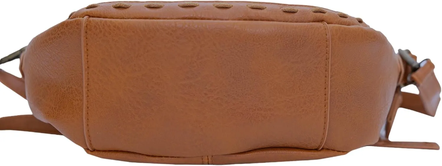 T-Shirt & Jeans Pria Crossbody Bag with Removable Strap, Multiple Pockets, Top Zip Closure