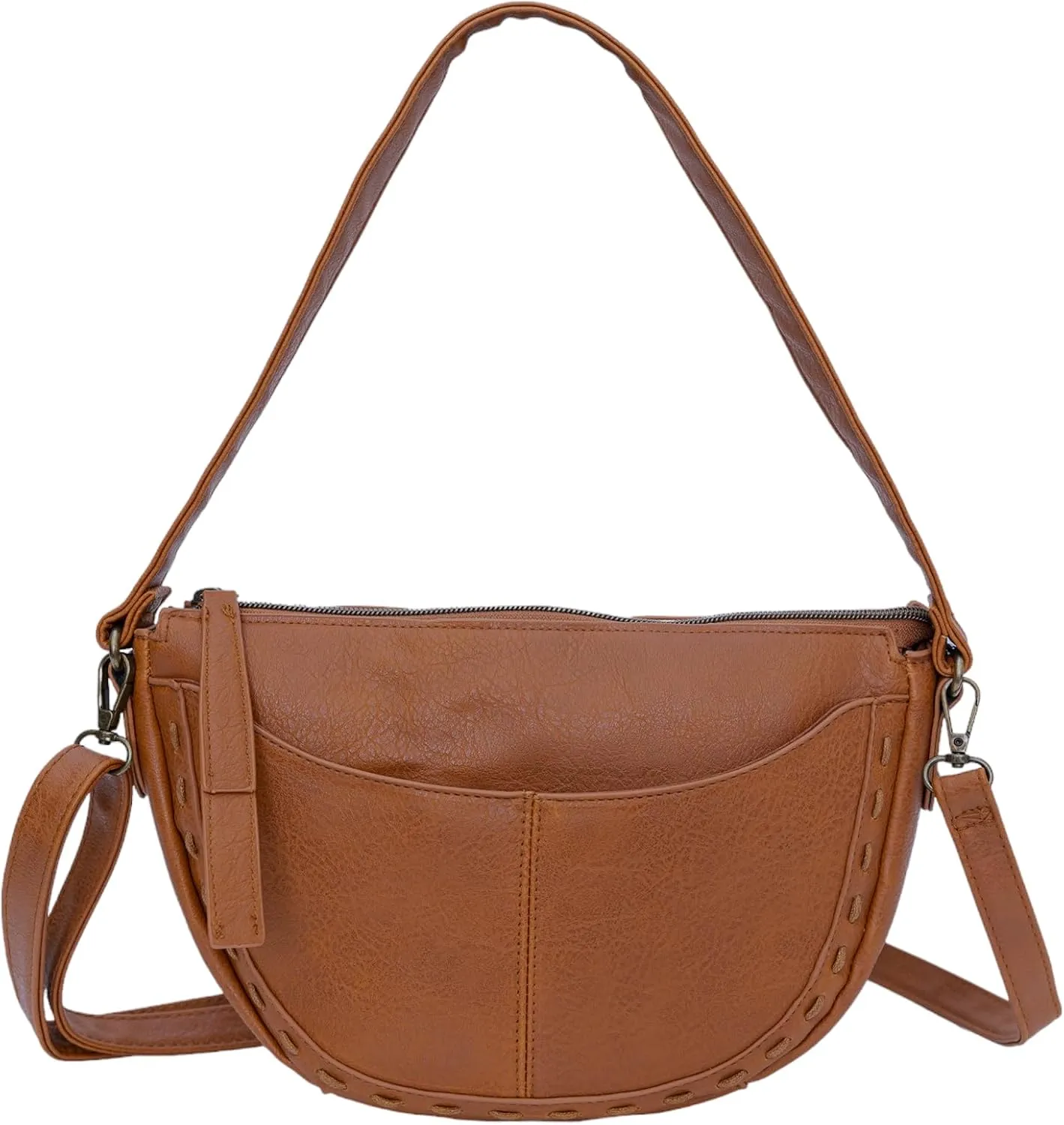 T-Shirt & Jeans Pria Crossbody Bag with Removable Strap, Multiple Pockets, Top Zip Closure