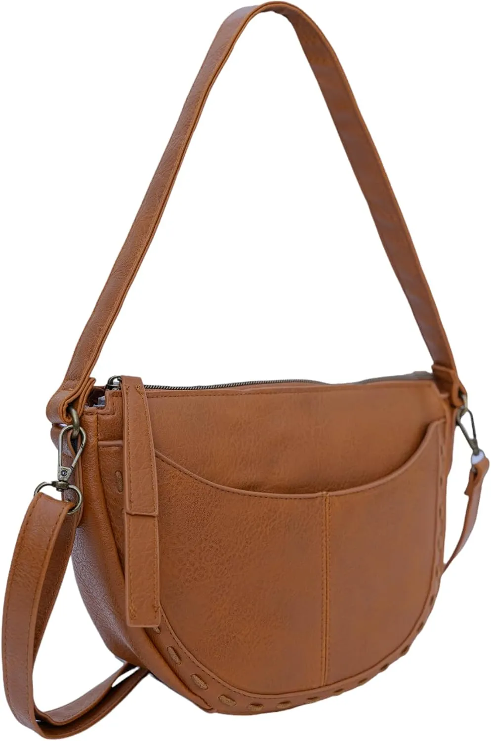 T-Shirt & Jeans Pria Crossbody Bag with Removable Strap, Multiple Pockets, Top Zip Closure
