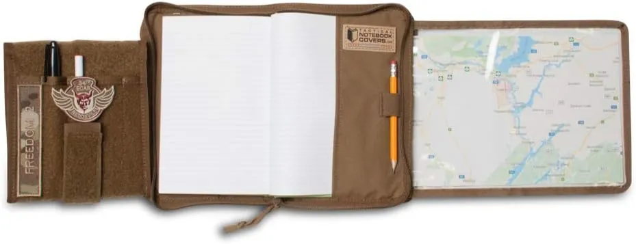 Tactical Notebook Covers | Commander's TAM Field Book Cover | Trifold Design with Removable Map Case & Vinyl Page Protector Booklet | Fits Army Green Book NSN 7530-00-222-3521