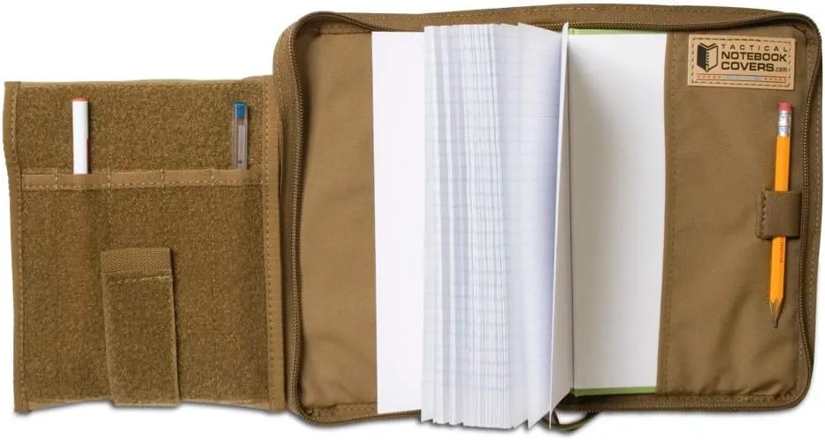 Tactical Notebook Covers | Commander's TAM Field Book Cover | Trifold Design with Removable Map Case & Vinyl Page Protector Booklet | Fits Army Green Book NSN 7530-00-222-3521