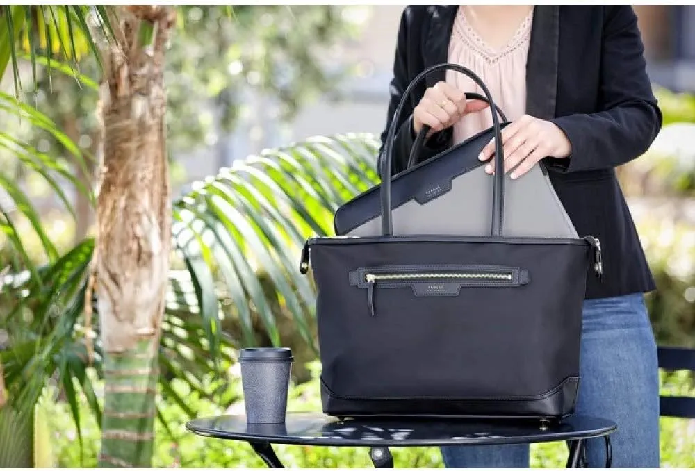 Targus 15" Newport East-West Laptop Tote Bag, Black - Perfect for Business and Travel, Protective Laptop Compartment (TST599GL)