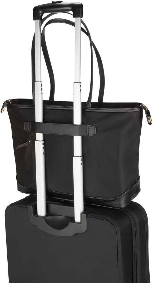 Targus 15" Newport East-West Laptop Tote Bag, Black - Perfect for Business and Travel, Protective Laptop Compartment (TST599GL)