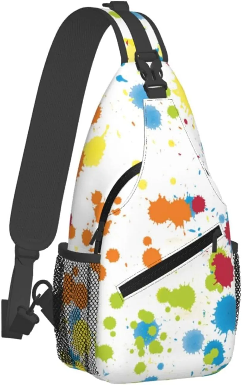 Tartan Plaid Scottish Green Cage Sling Bag Adjustable Crossbody Bag Casual Chest Bags Travel Shoulder Backpack