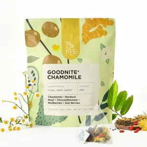Tea Facto Goodnite* Chamomile and Body Renew* Soursop Tea Bags Natural Refreshing Soursop Tea and Chrysanthemum Tea 50 Bulk Pack
