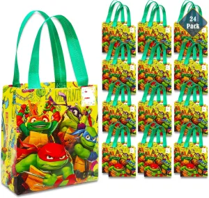 Teenage Mutant Ninja Turtles Party Favor Set – 24 Pack 8" Goodie Bags Bulk Reusable Mini Totes | "TMNT" Birthday Party Supplies