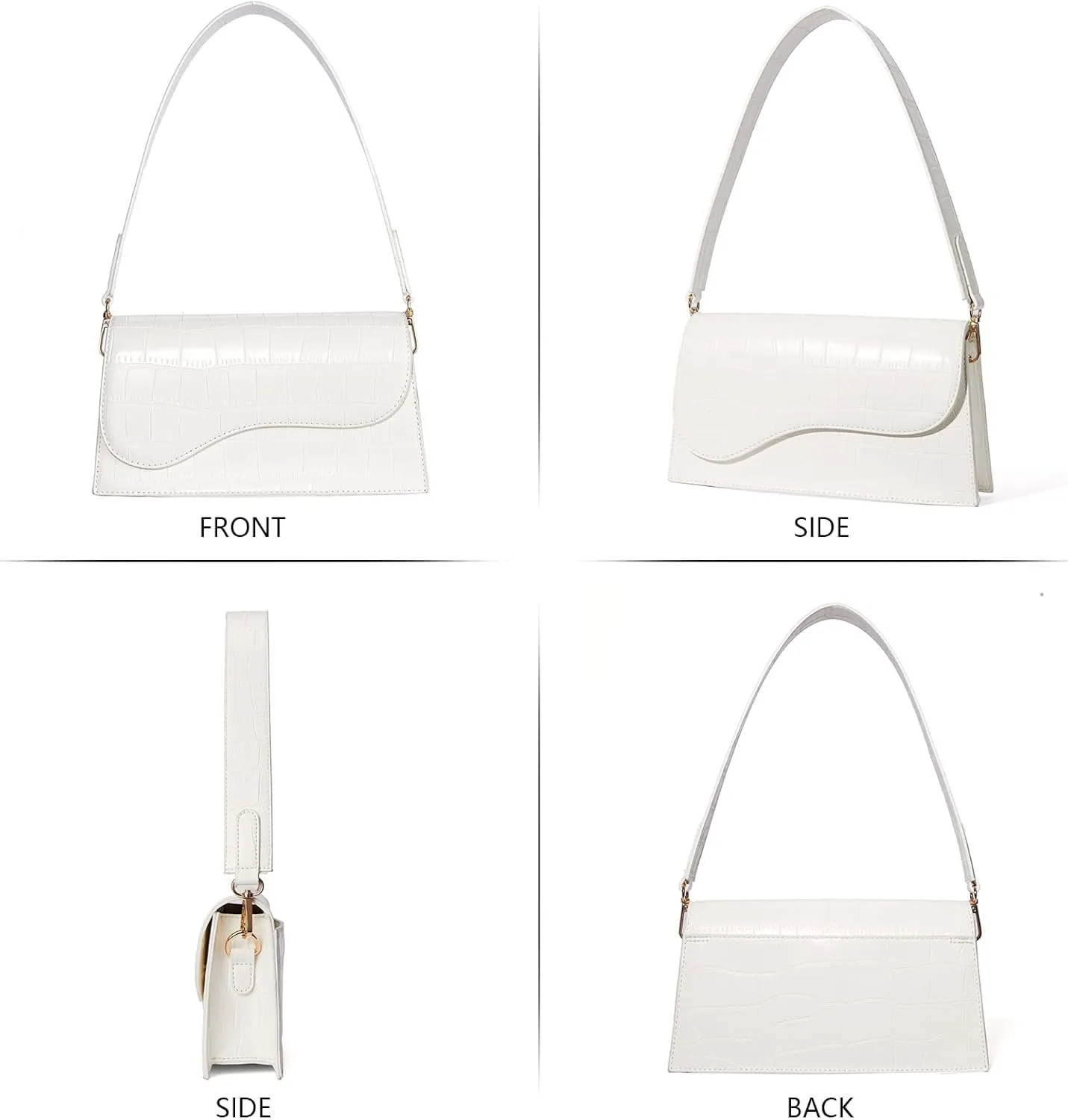 Telena Shoulder Bag for Women Vegan Leather Women's Shoulder Purses Handbags with 2 Removable Strap Crossbody Bag Purses