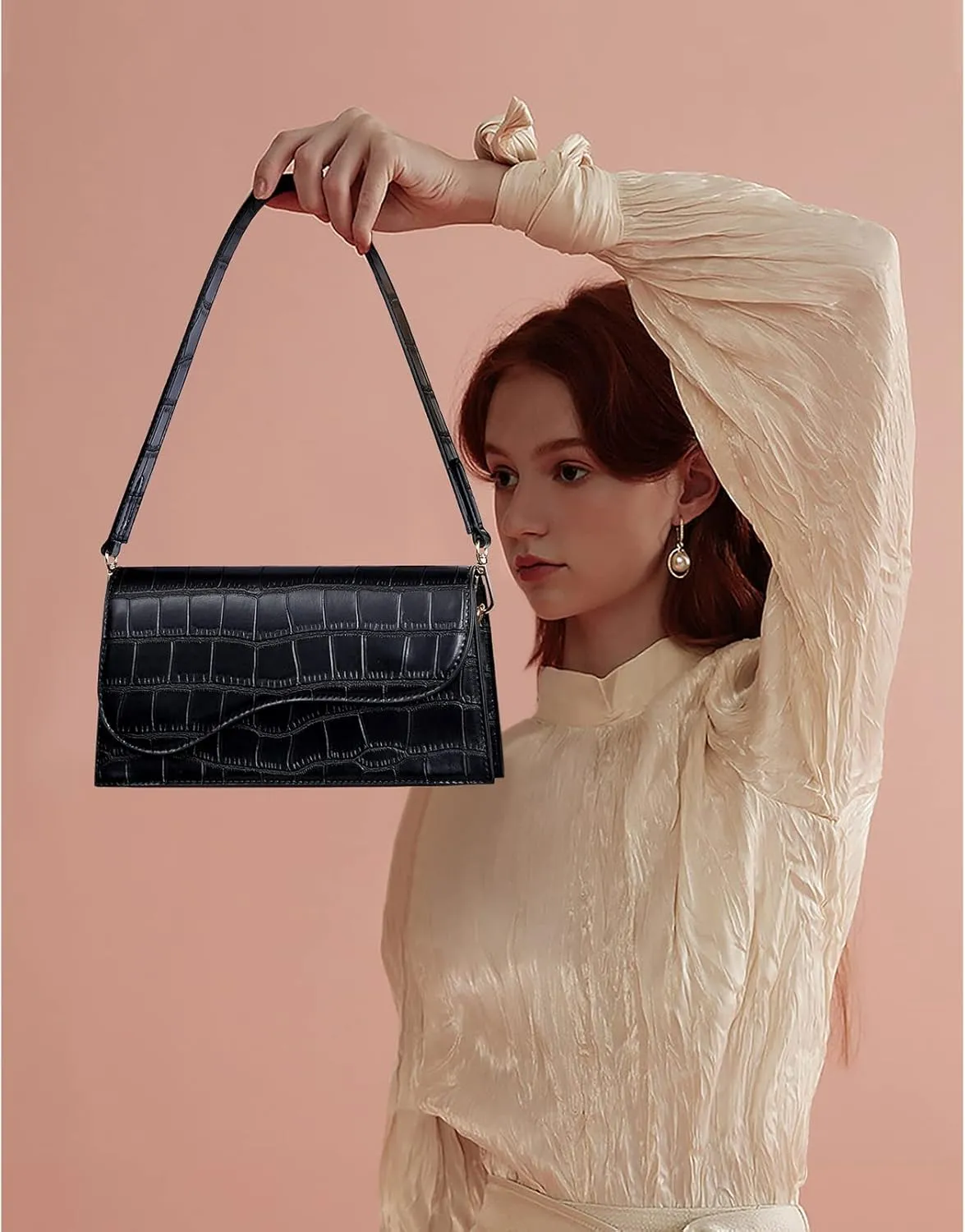Telena Shoulder Bag for Women Vegan Leather Women's Shoulder Purses Handbags with 2 Removable Strap Crossbody Bag Purses
